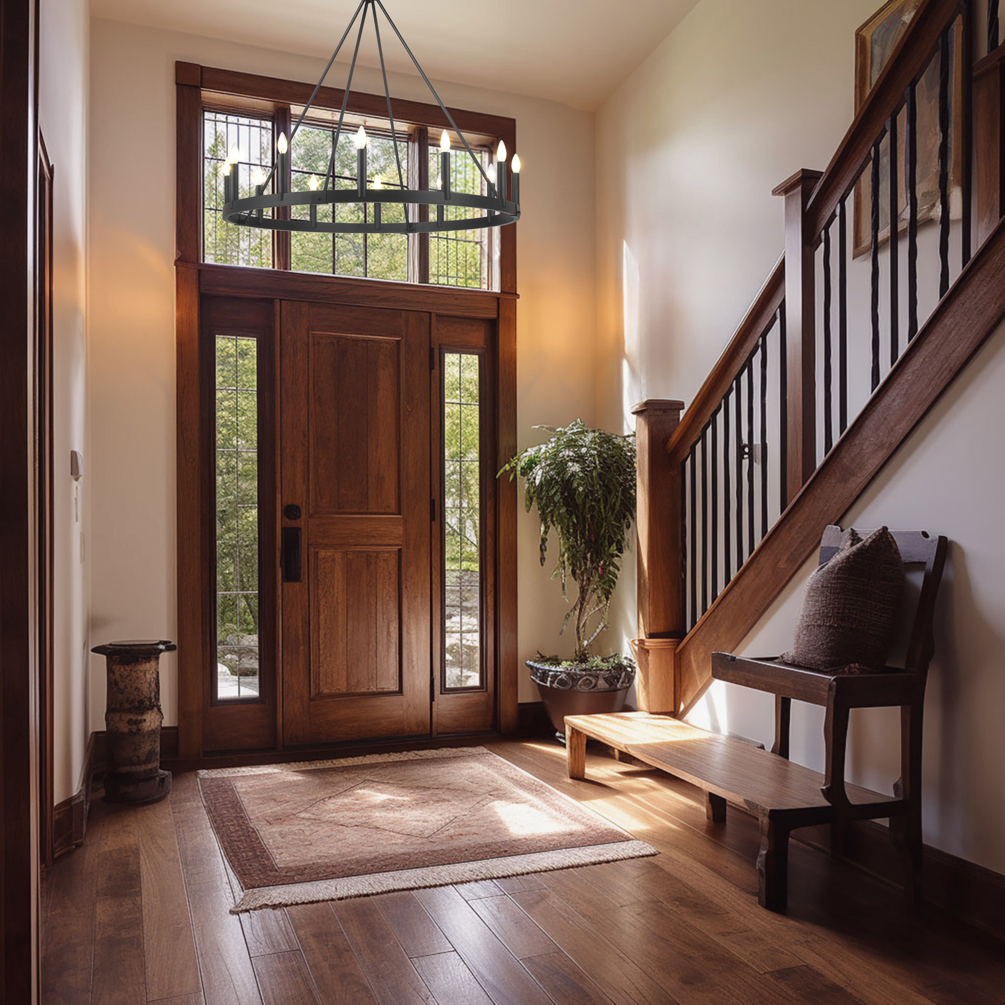 Dutton 12 Light 42.5 inch Coal Black Chandelier Ceiling Light