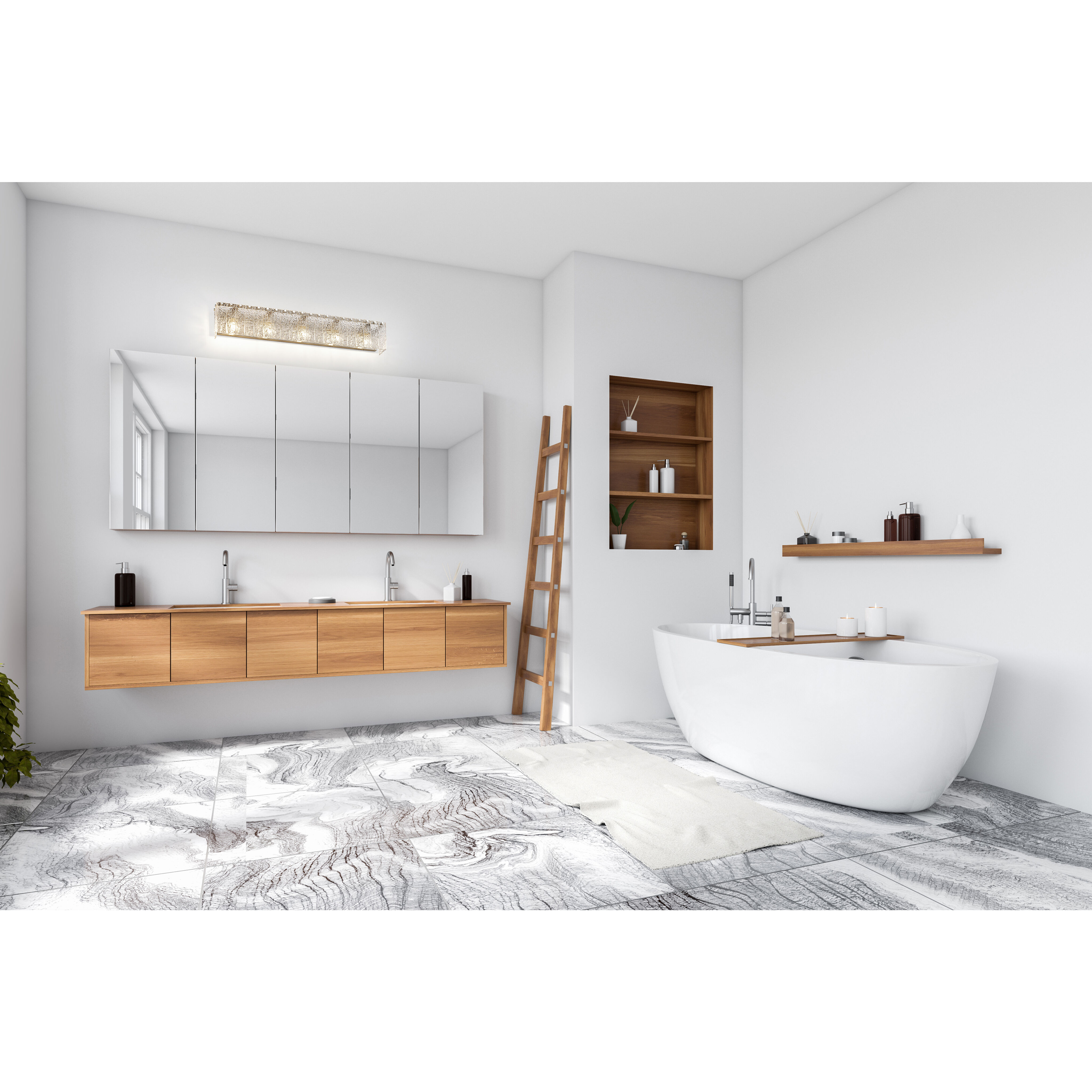 Glacier 5 Light 36.75 inch Brushed Nickel Vanity Wall Light