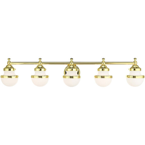 Oldwick 5 Light 43 inch Polished Brass Vanity Sconce Wall Light