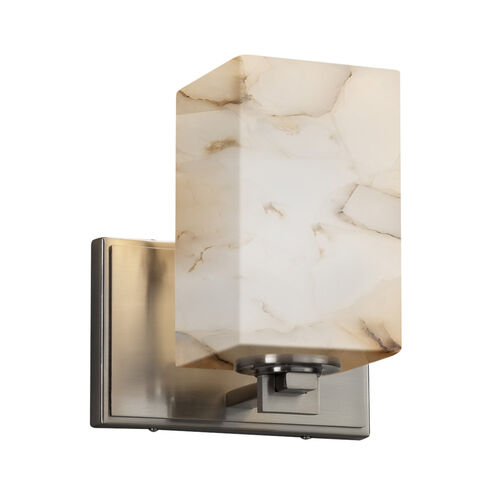 Alabaster Rocks Wall Sconce Wall Light in 700 Lm LED, Brushed Nickel, Square with Flat Rim