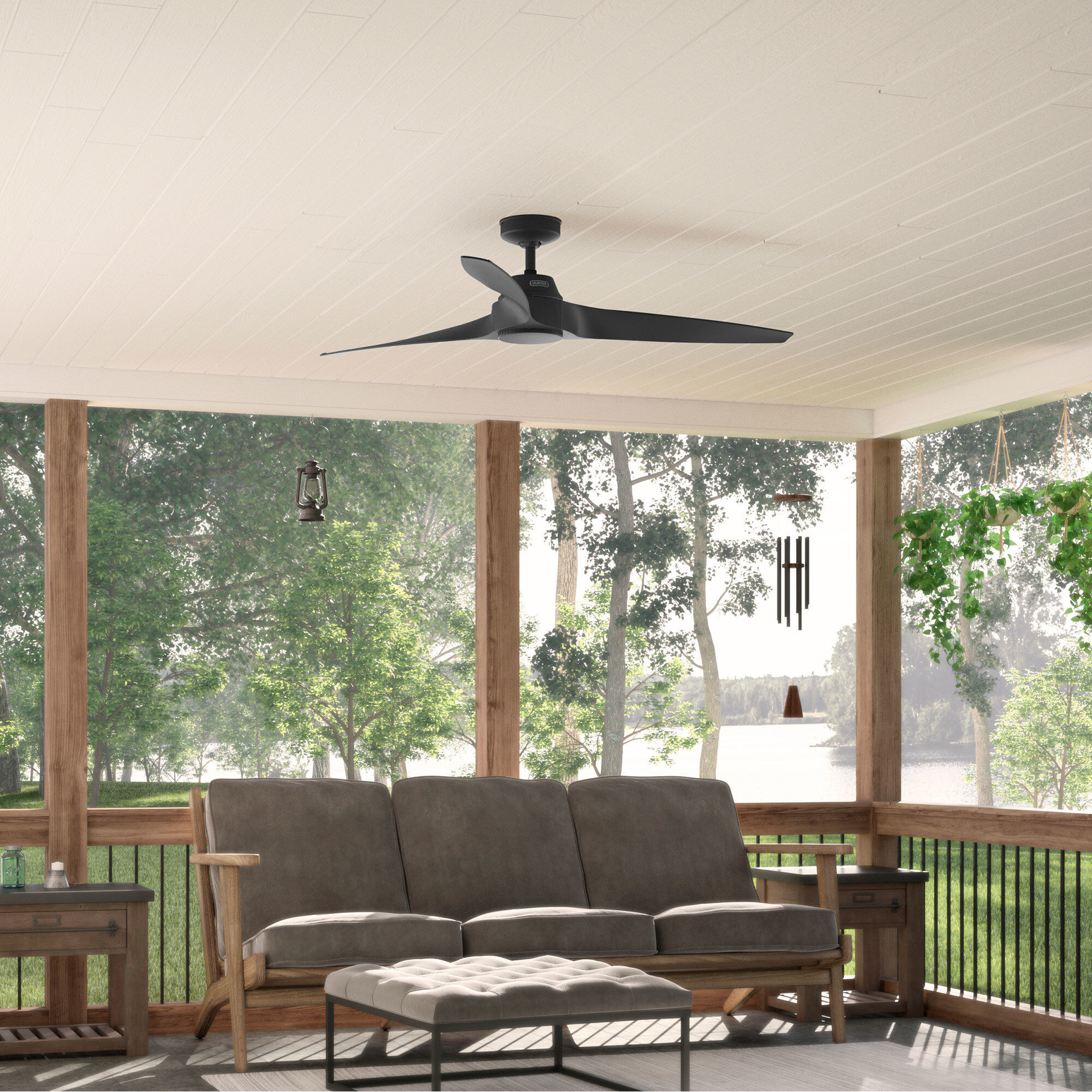 Mosley 60 inch Matte Black Outdoor Ceiling Fan