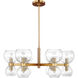 kate spade new york Londyn 6 Light 28 inch Burnished Brass with Clear Glass Chandelier Ceiling Light