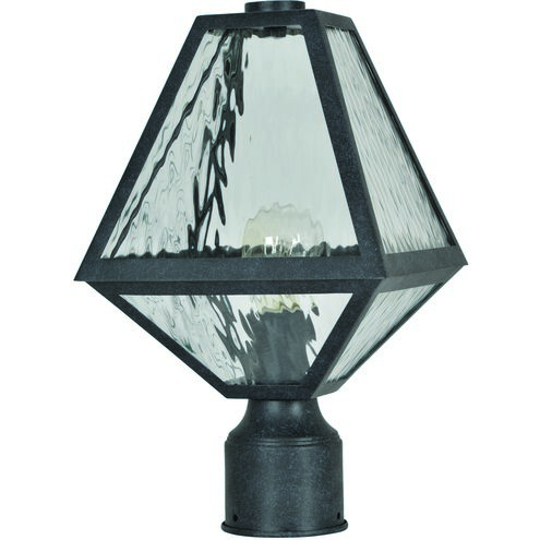 Glacier 1 Light 15.5 inch Black Charcoal Post in Water