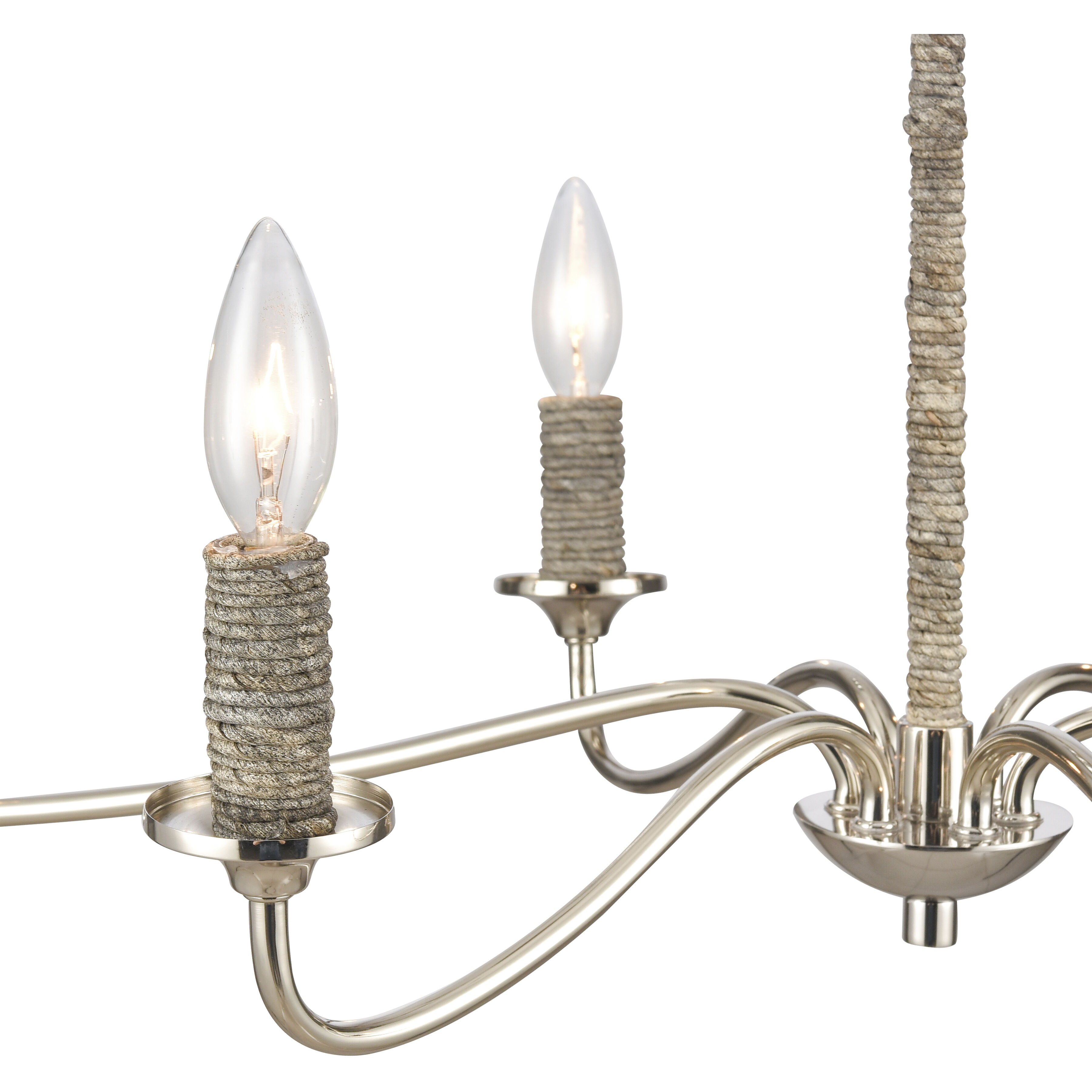 Abaca 6 Light 32 inch Polished Nickel Chandelier Ceiling Light
