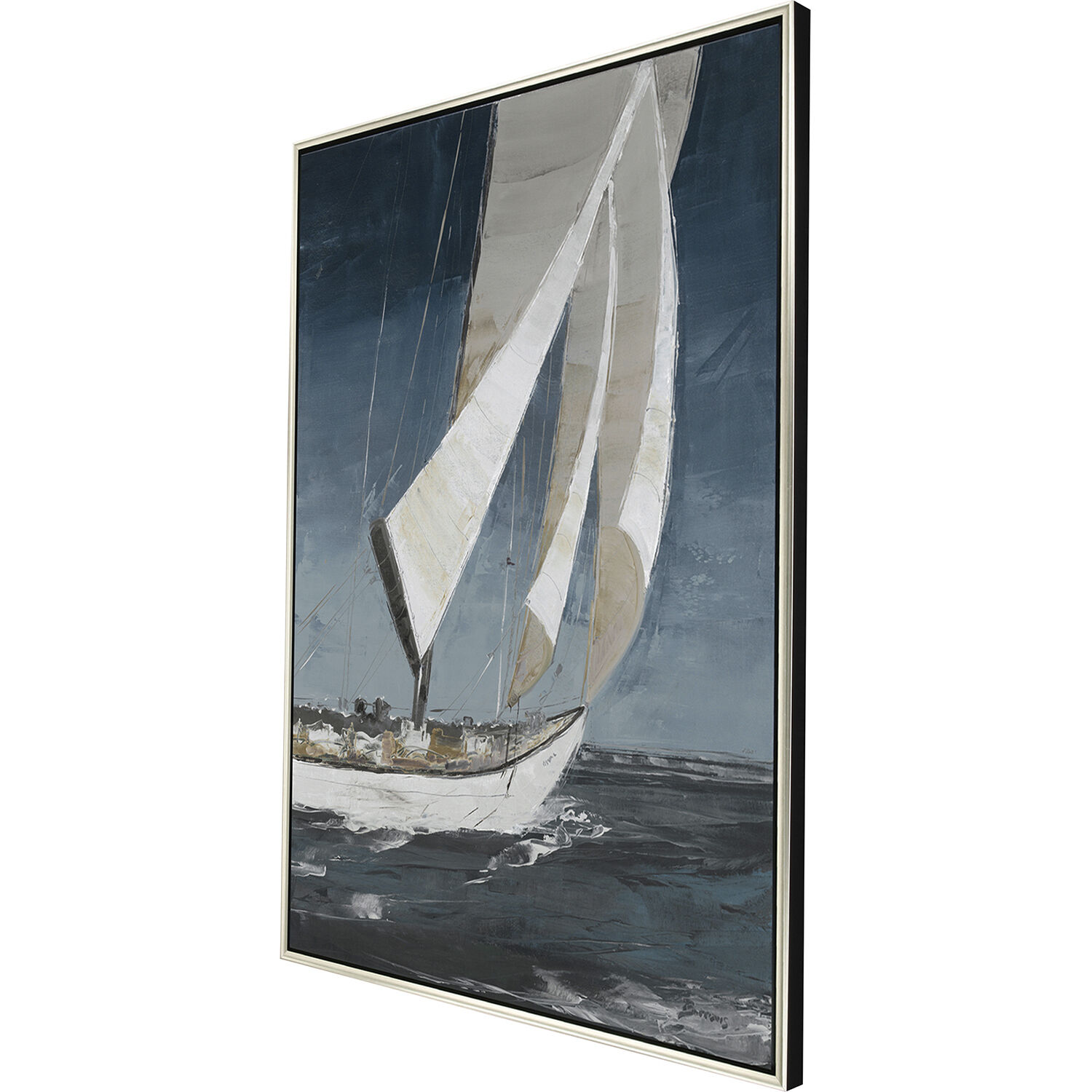 Home Run Blue and Beige and Multi and White Canvas