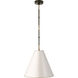 Thomas O'Brien Goodman 1 Light 15 inch Bronze with Antique Brass Hanging Shade Ceiling Light in Antique White, Bronze and Hand-Rubbed Antique Brass, Small