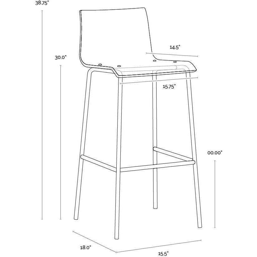 Ria 38.75 inch Clear / Gold Barstool