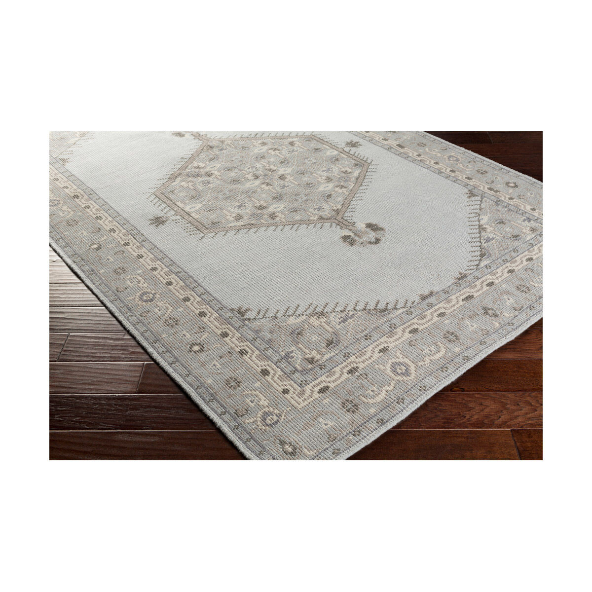 Zahra 102 X 66 inch Light Gray/Violet/Black/Charcoal/Taupe Rugs, Wool