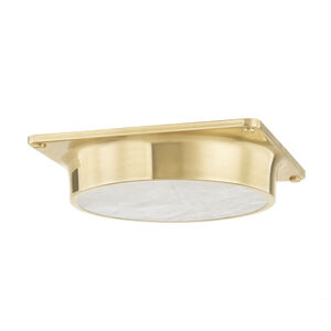 Greenwich LED 12 inch Aged Brass Flush Mount Ceiling Light
