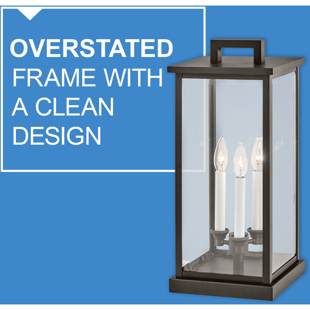 Estate Series Weymouth 3 Light 20.25 inch Oil Rubbed Bronze Outdoor Pier Mount Lantern in Non-LED, Large