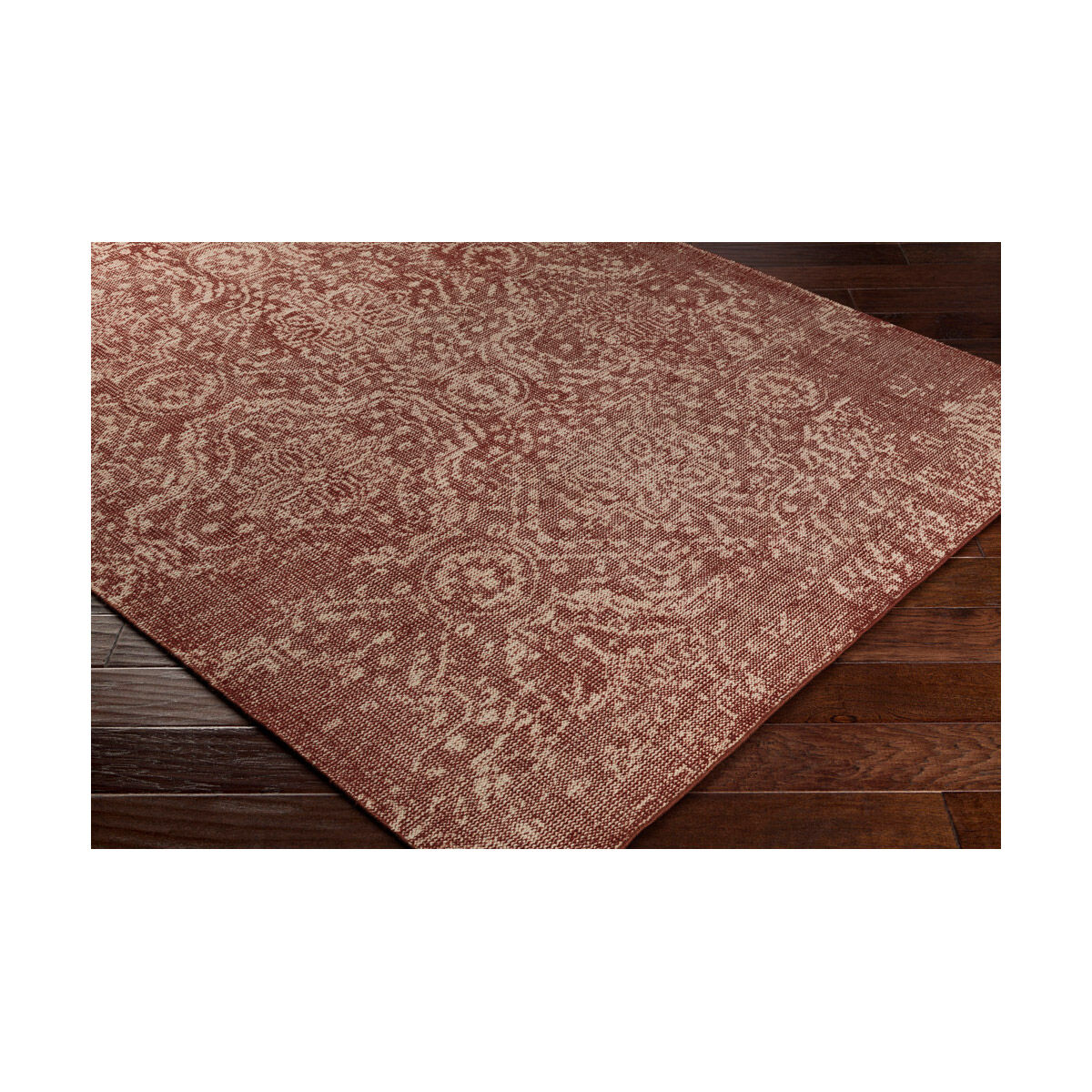 Hoboken 108 X 72 inch Red and Neutral Area Rug, Wool