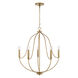 Madison 5 Light 25 inch Aged Brass Chandelier Ceiling Light