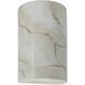 Ambiance Cylinder LED 12.5 inch Carrara Marble Outdoor Wall Sconce, Large