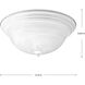 Dome Glass CTC 3 Light 15.25 inch White Flush Mount Ceiling Light in Alabaster Glass