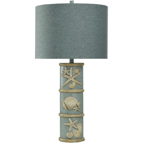 Cameron 33 inch 100.00 watt Blue and Cream Table Lamp Portable Light