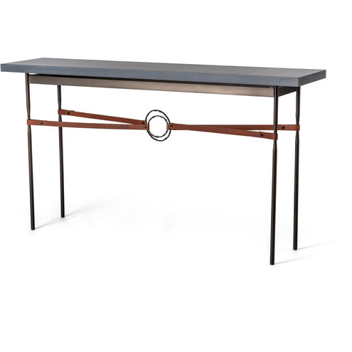 Equus 60 X 14 inch Vintage Platinum with Modern Brass Console Table, Wood Top