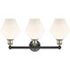 Cindyrella 3 Light 26 inch Black Antique Brass Bath Vanity Light Wall Light in Cased Matte White