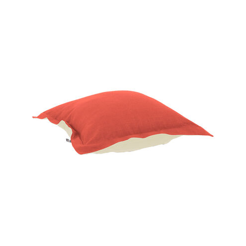 Puff 8 inch Linen Slub Poppy Ottoman Cushion