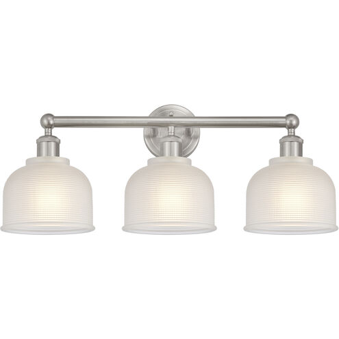 Edison Dayton 3 Light 24 inch Brushed Satin Nickel Bath Vanity Light Wall Light in White