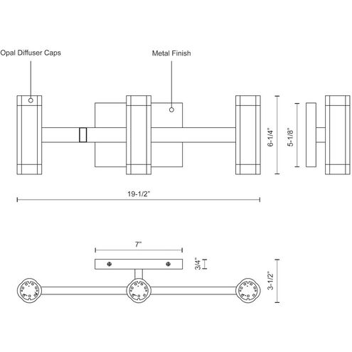 Brazen LED 19.5 inch Black Bath Vanity Light Wall Light