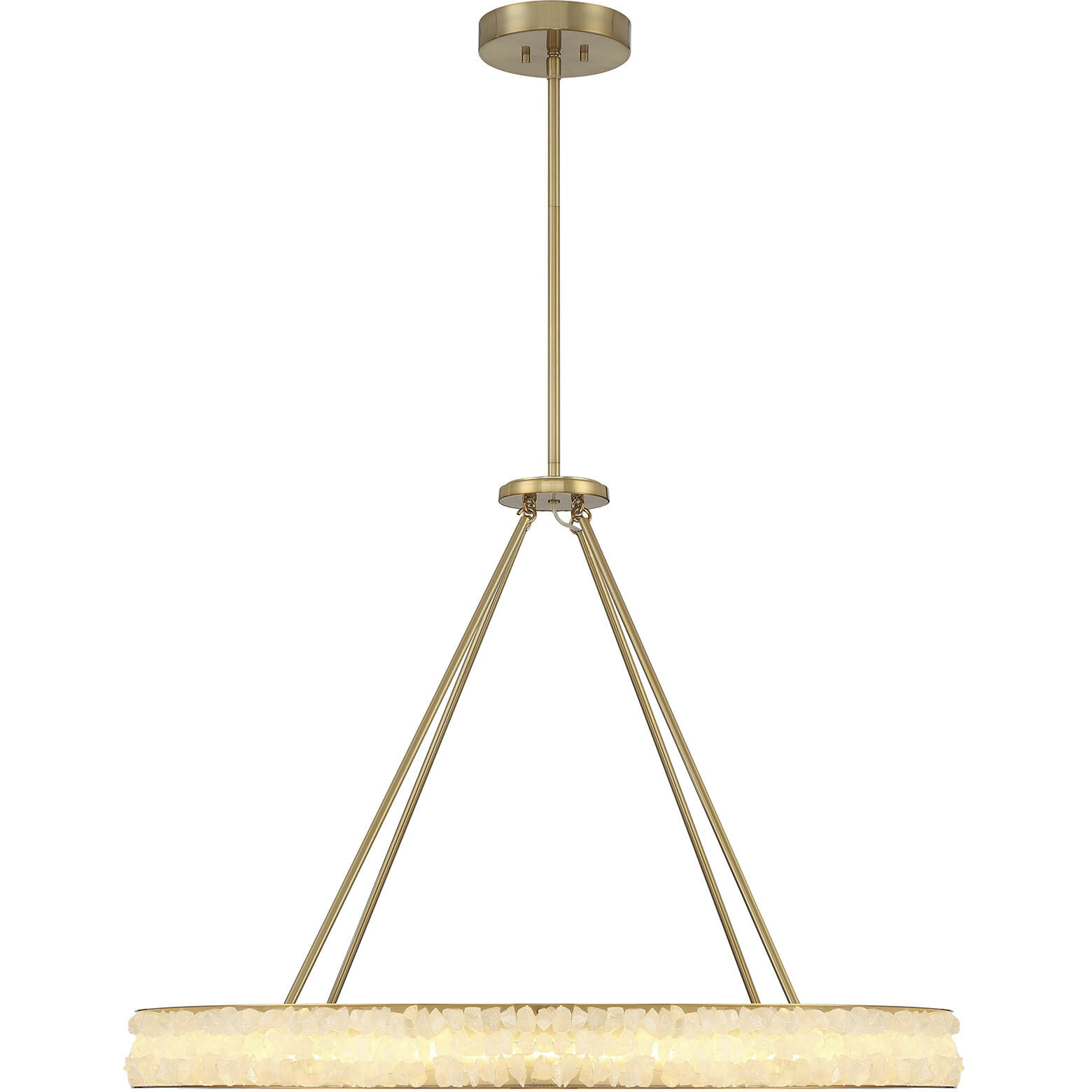 Divinely LED 36.75 inch Celeste Brass Chandelier Ceiling Light