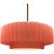 Radiance Collection - Pleated Tier Pendant Ceiling Light in Brushed Brass, Dedicated LED, Black Cord, Gloss Blush, 16.25W x 6H, Form+Finish+Function