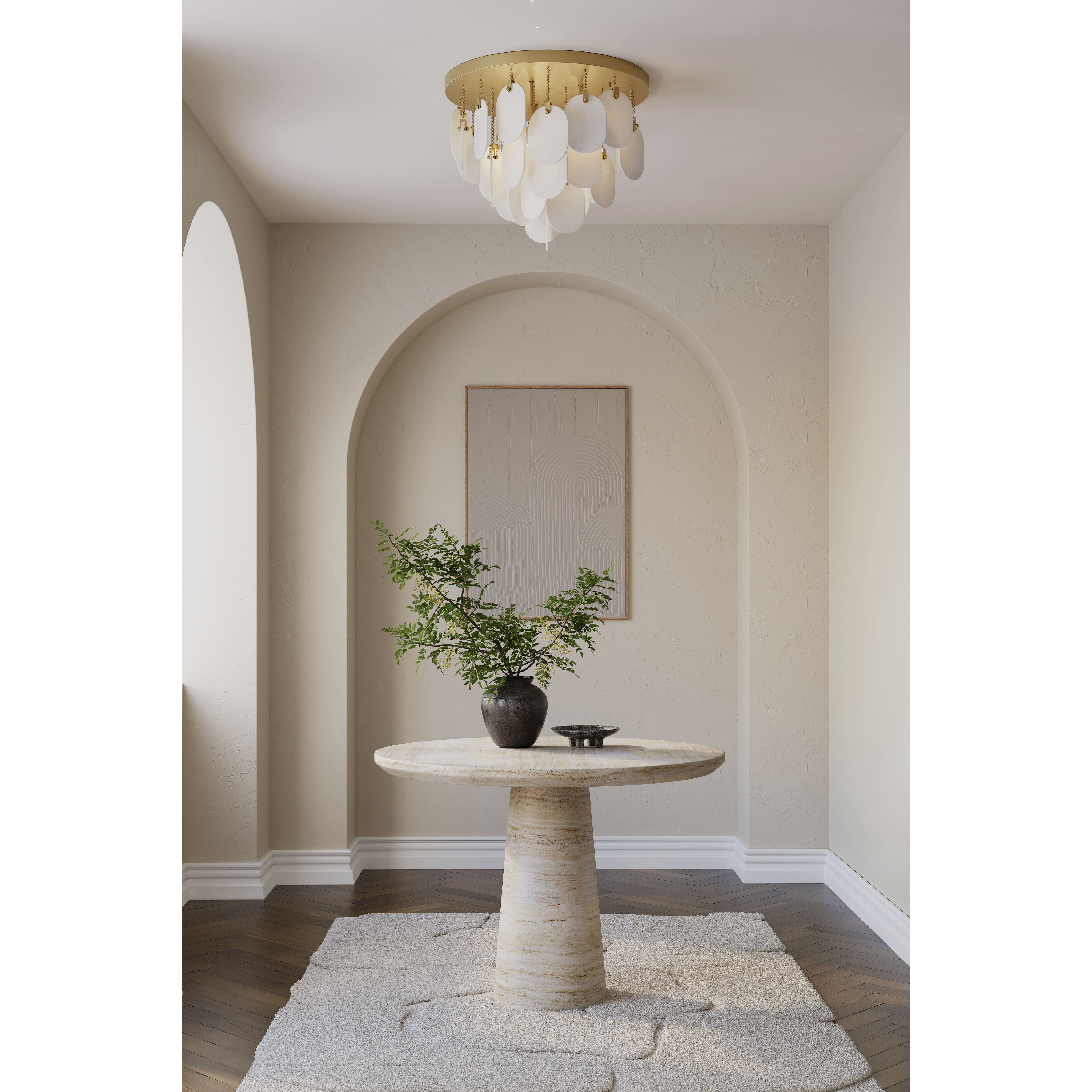 Velisse 5 Light 23.75 inch Legacy Brass Flush Mount Ceiling Light