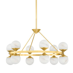 Grafton LED 34 inch Aged Brass Chandelier Ceiling Light