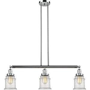 Franklin Restoration Canton LED 39 inch Polished Chrome Island Light Ceiling Light in Seedy Glass, Franklin Restoration