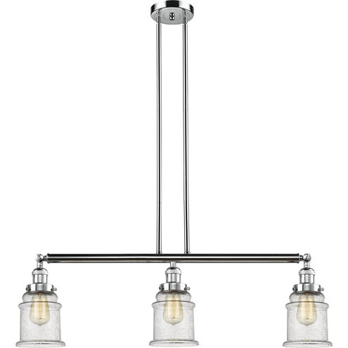 Franklin Restoration Canton LED 39 inch Polished Chrome Island Light Ceiling Light in Seedy Glass, Franklin Restoration