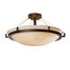 Porcelina 6 Light 27 inch Dark Bronze Semi-Flush Bowl Ceiling Light in Waterfall, Incandescent