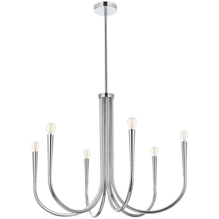 Layne 6 Light 30 inch Chrome Chandelier Ceiling Light