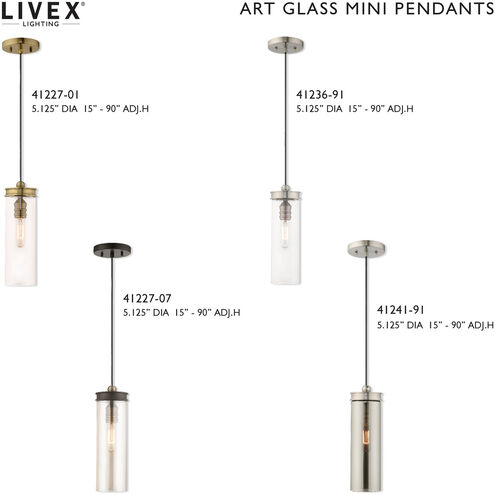 Art Glass 1 Light 5 inch Antique Brass Mini Pendant Ceiling Light