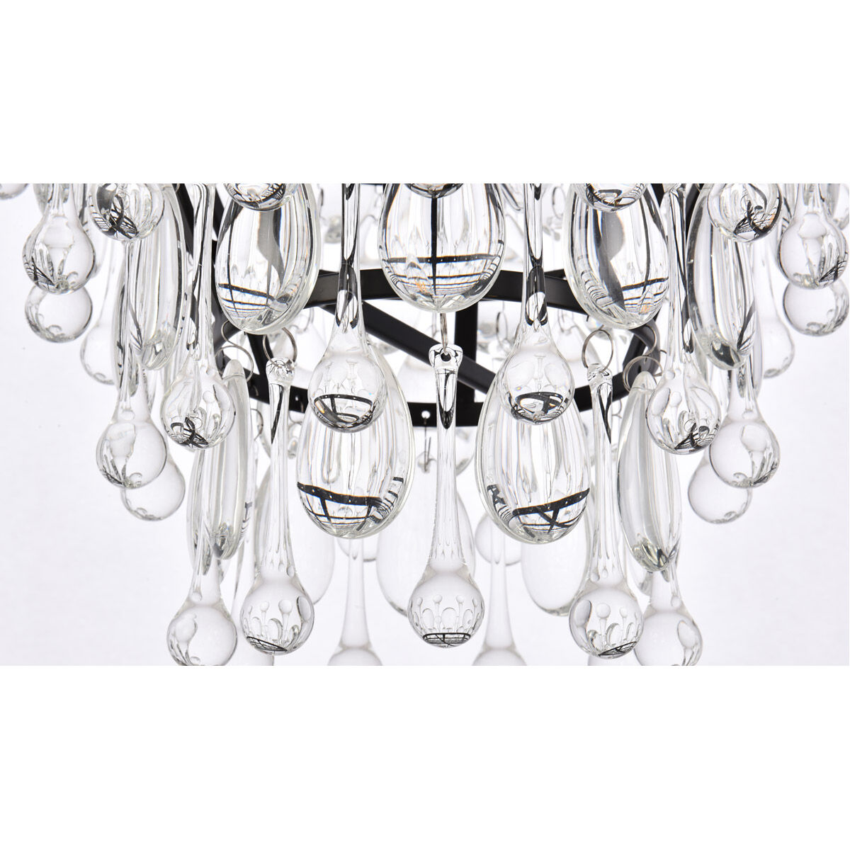 Nordic 7 Light 24 inch Black Chandelier Ceiling Light
