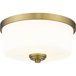 Arlington 2 Light 12.25 inch Heritage Brass Flush Mount Ceiling Light
