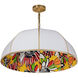 Parasol 1 Light 26 inch Aged Brass with White Pendant Ceiling Light