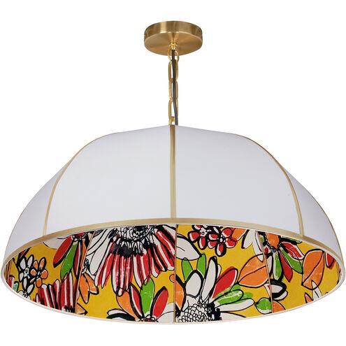 Parasol 1 Light 26 inch Aged Brass with White Pendant Ceiling Light