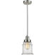Edison Canton 1 Light 8 inch Satin Nickel Mini Pendant Ceiling Light in Zebra, Edison