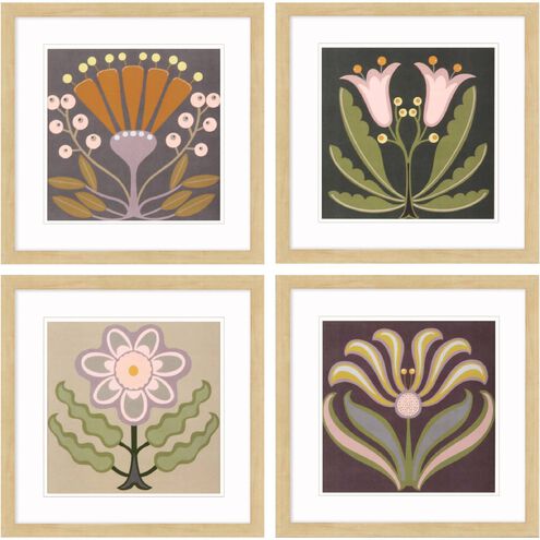 Florals Collection Green Framed Art