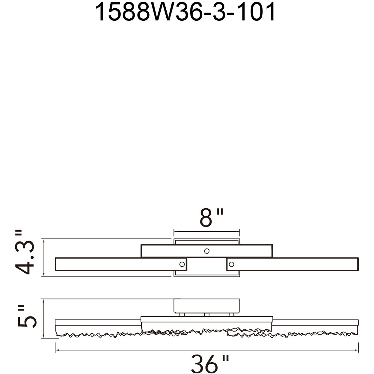 Stagger LED 36 inch Black Vanity Light Wall Light