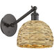 Woven Rattan Sconce Wall Light in Oil Rubbed Bronze