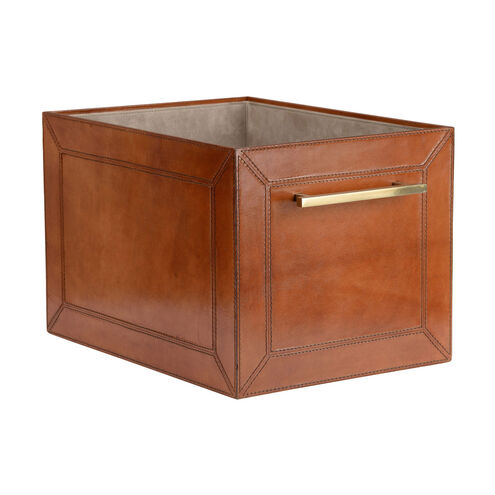 Chelsea House 18 inch Cognac/Polished Brass Box