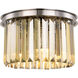 Sydney 3 Light 16 inch Polished nickel Flush Mount Ceiling Light in Golden Teak, Urban Classic