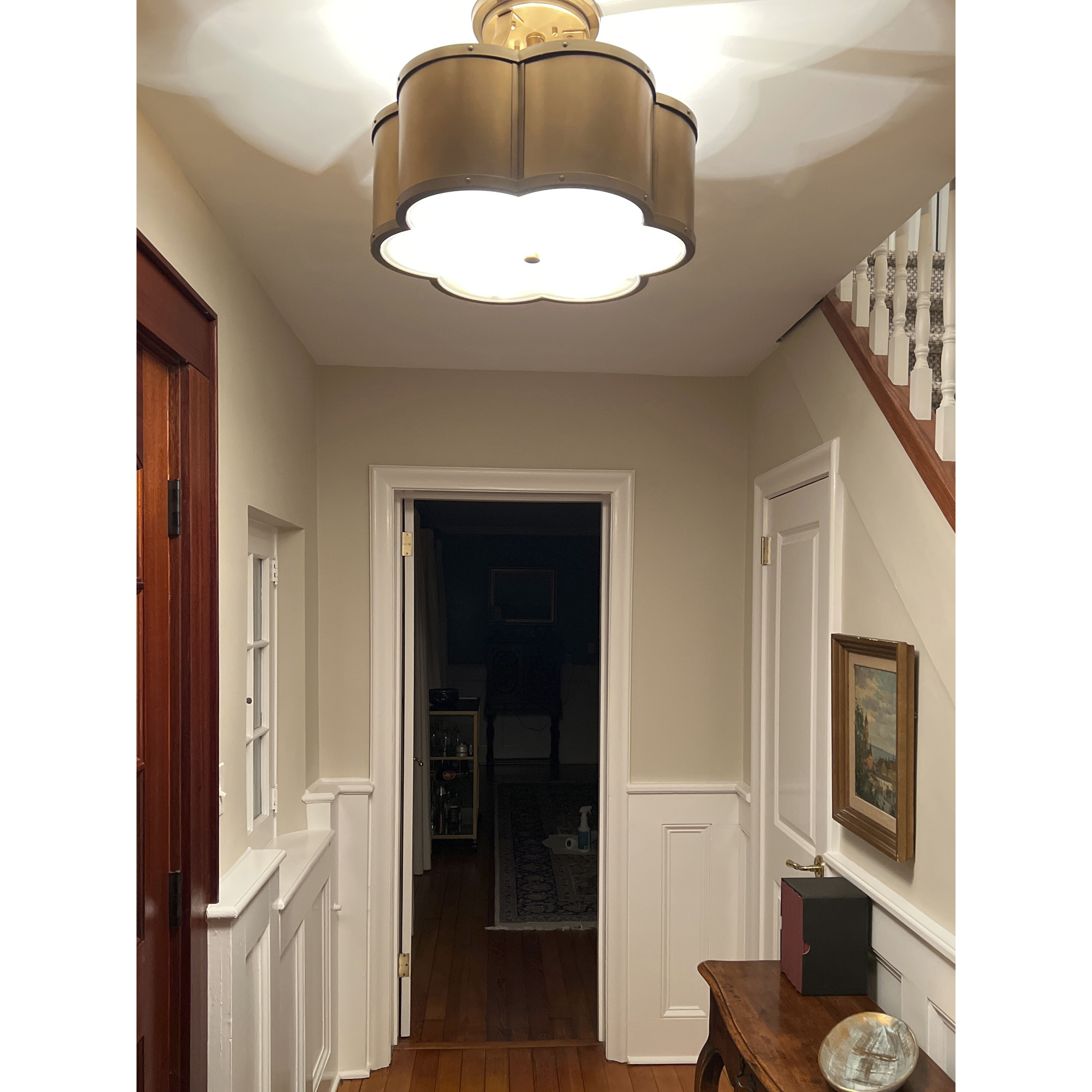 Chance 3 Light 18 inch Heritage Brass Indoor Semi-Flush Mount Ceiling Light