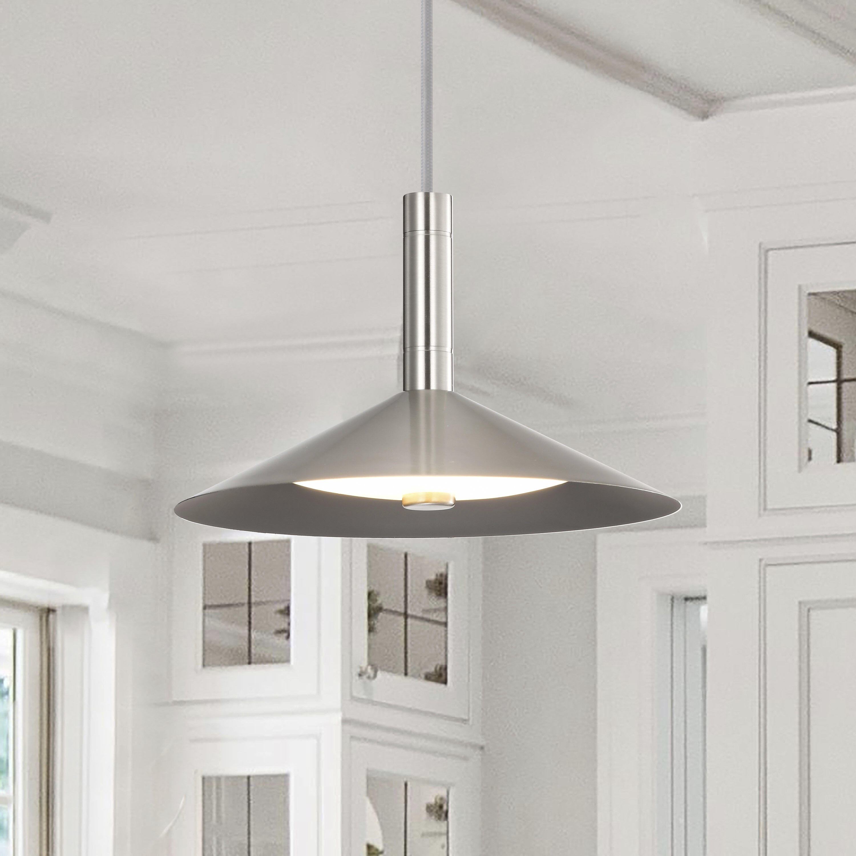 Corrine LED 9.88 inch Brushed Nickel Pendant Ceiling Light