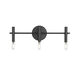 Skyva 3 Light 22 inch Matte Black Bathroom Vanity Light Wall Light