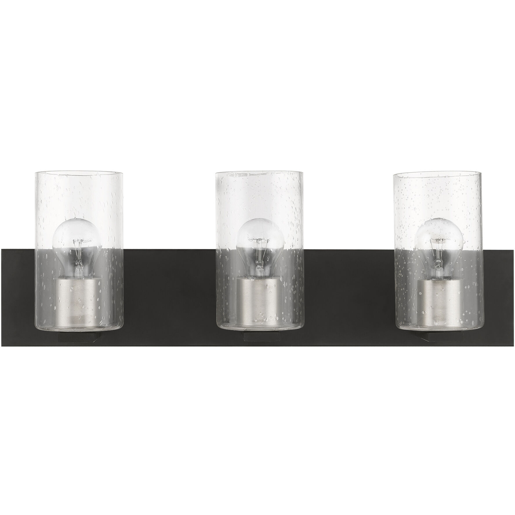 Zurich 3 Light 24 inch Black with Brushed Nickel Accents Vanity Sconce Wall Light