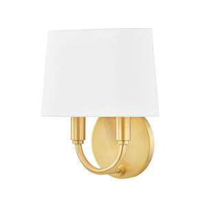 Clair 2 Light 9 inch Aged Brass Wall Sconce Wall Light