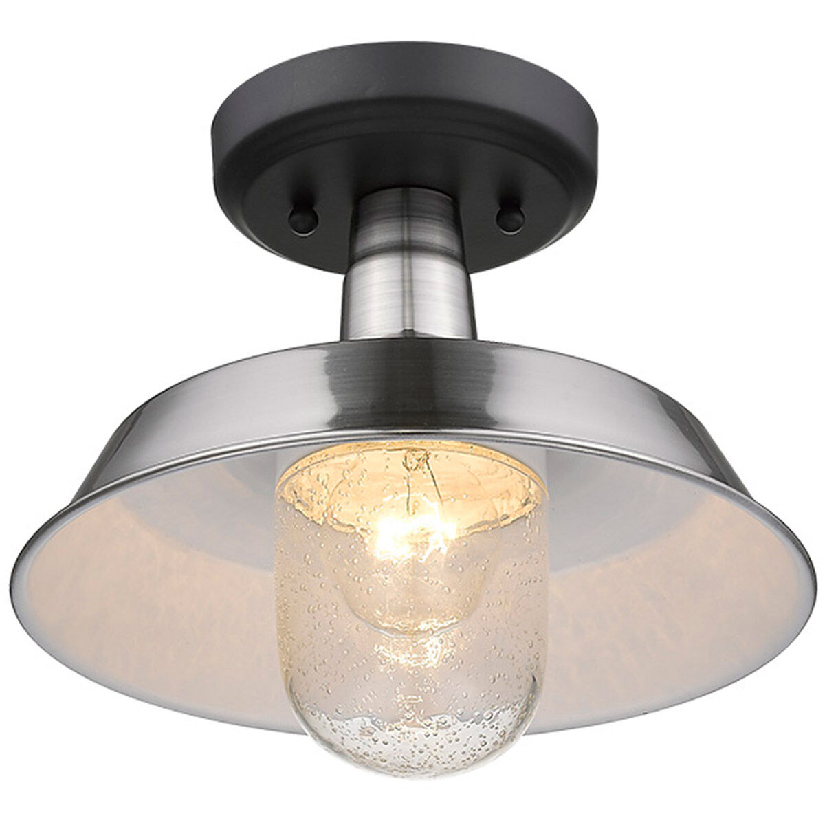 Burry 1 Light 10 inch Satin Nickel Exterior Convertible Pendant