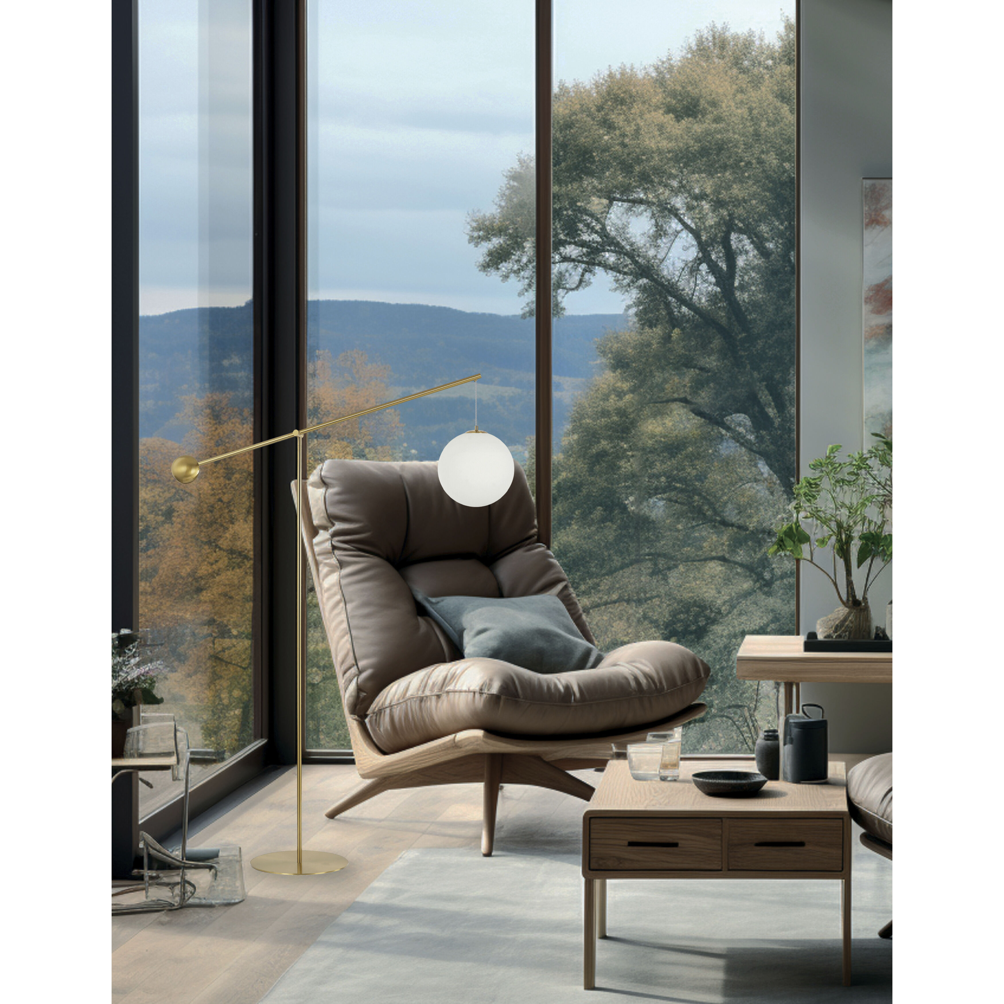 Holly 106 inch 60.00 watt Aged Brass Decorative Floor Lamp Portable Light